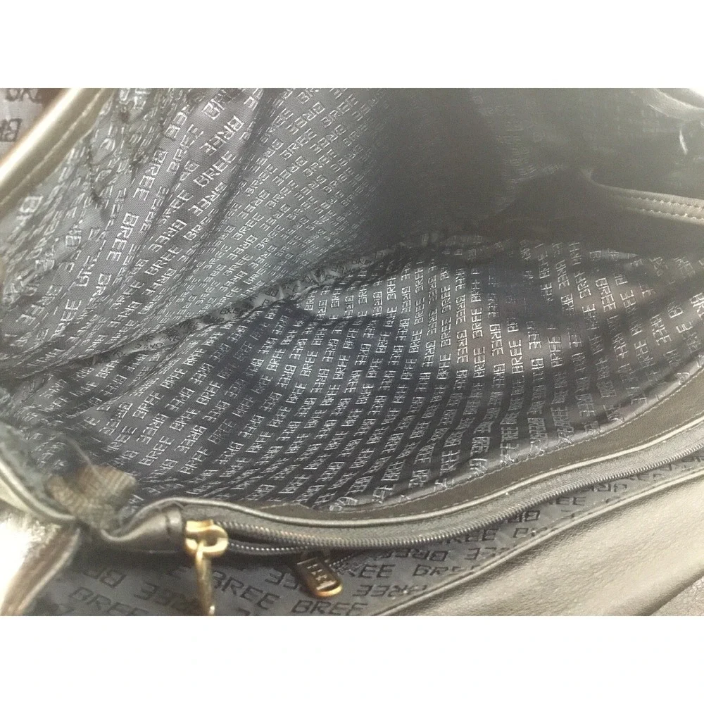 BREE Messenger Bag Crossbody Briefcase Travel Shoulder Bag‎ Smooth Leather Black